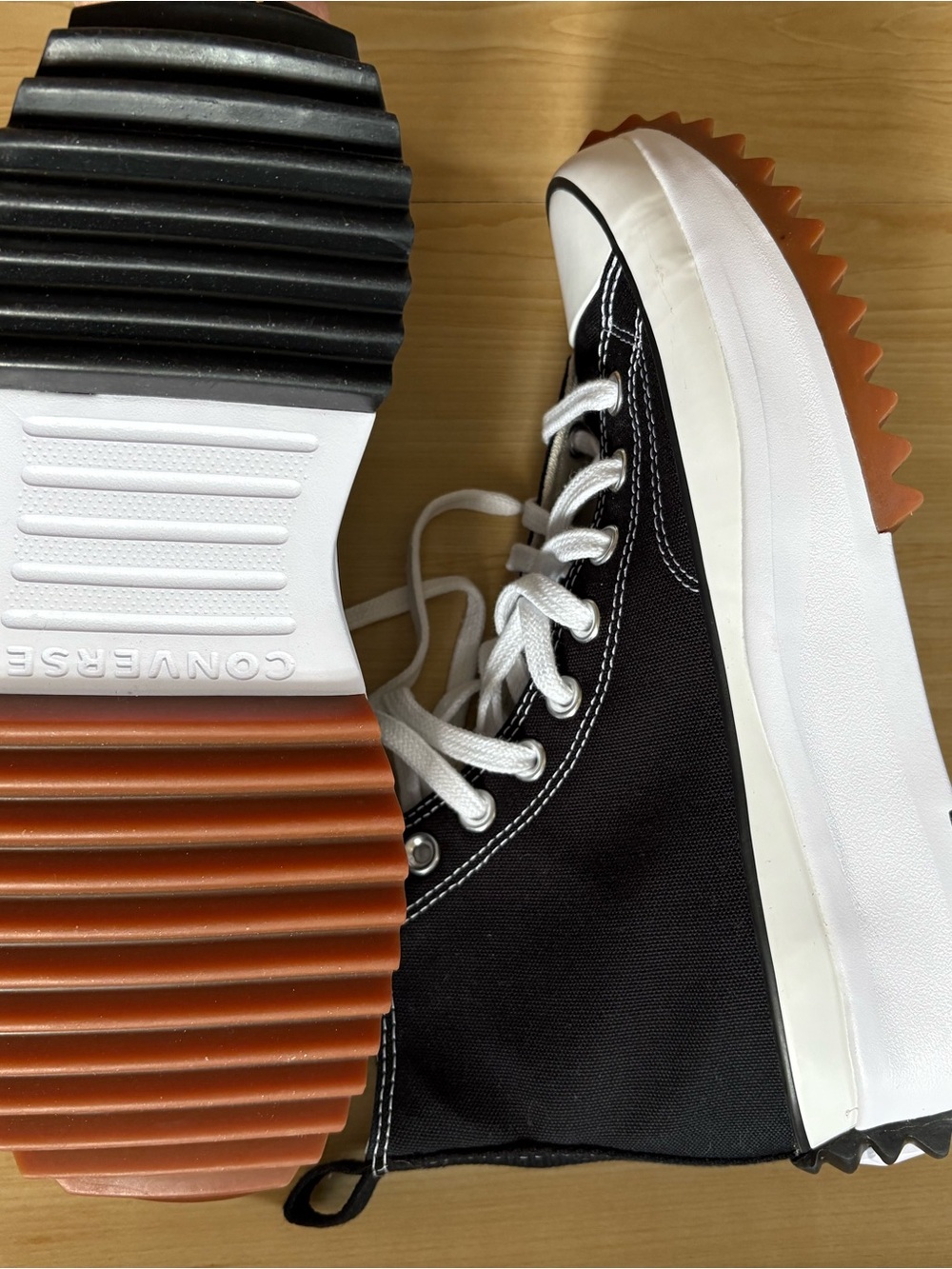 New Converse Black Platform Run Star Hike High-Top Sneakers - Picture 4 of 8